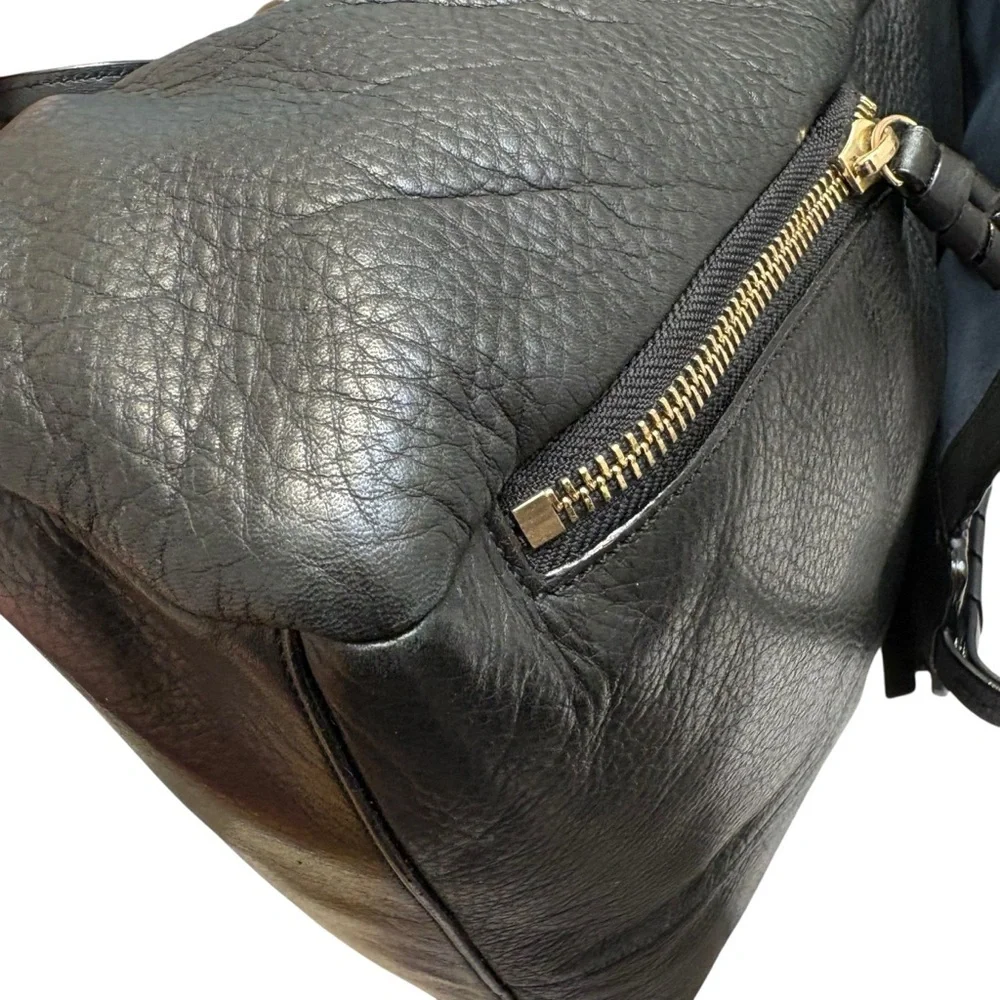 Cole Haan black leather backpack